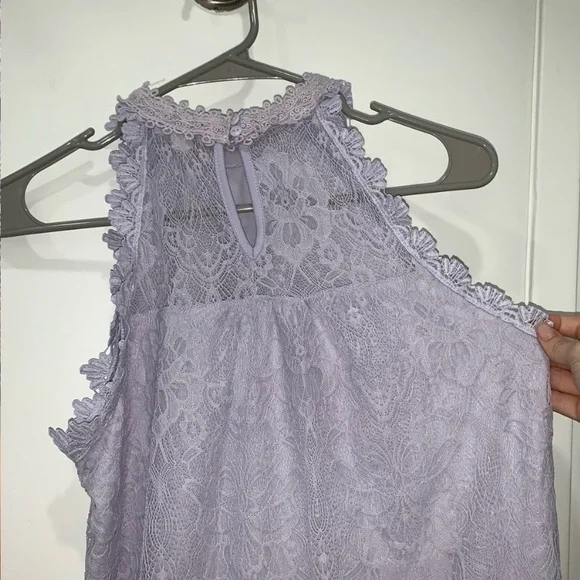 SOLD Light lavender lace detail high neck top size small
(paper + tee) - Picture 10 of 16